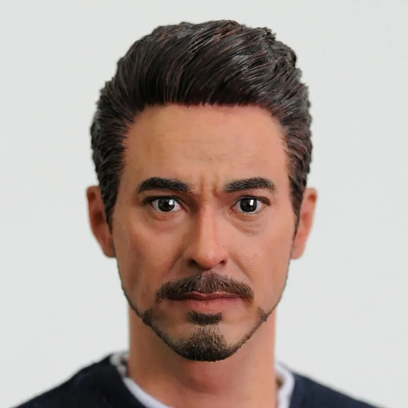 

1/6 Scale Super Hero Iron Men Tony Stark Head Sculpt Headplay Head Carving Model for 12" Action Figure Body Doll Toys