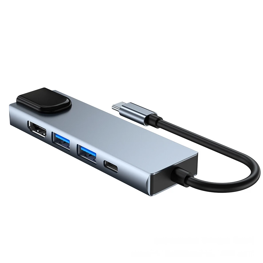 5-in-1 USB Typ C auf HDMI 4K USB C Hub 3.0 zu Gigabit 100M Ethernet Rj45 Lan Adapter für MacBook Pro Thunderbolt 3 Ladegerät Port – Detail 7