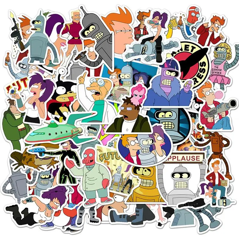 50 шт. Futurama мультфильм аниме наклейка смешная ПВХ наклейка s Детский подарок Diy Декор Скрапбукинг для багажа Скейтборд ноутбук гитара