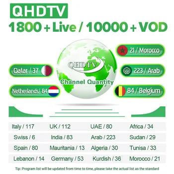

QHDTV IPTV Subscription For 4K TV Europe Arabic Spain Brazil Netherlands Poland Germany with Android box m3u iptv test
