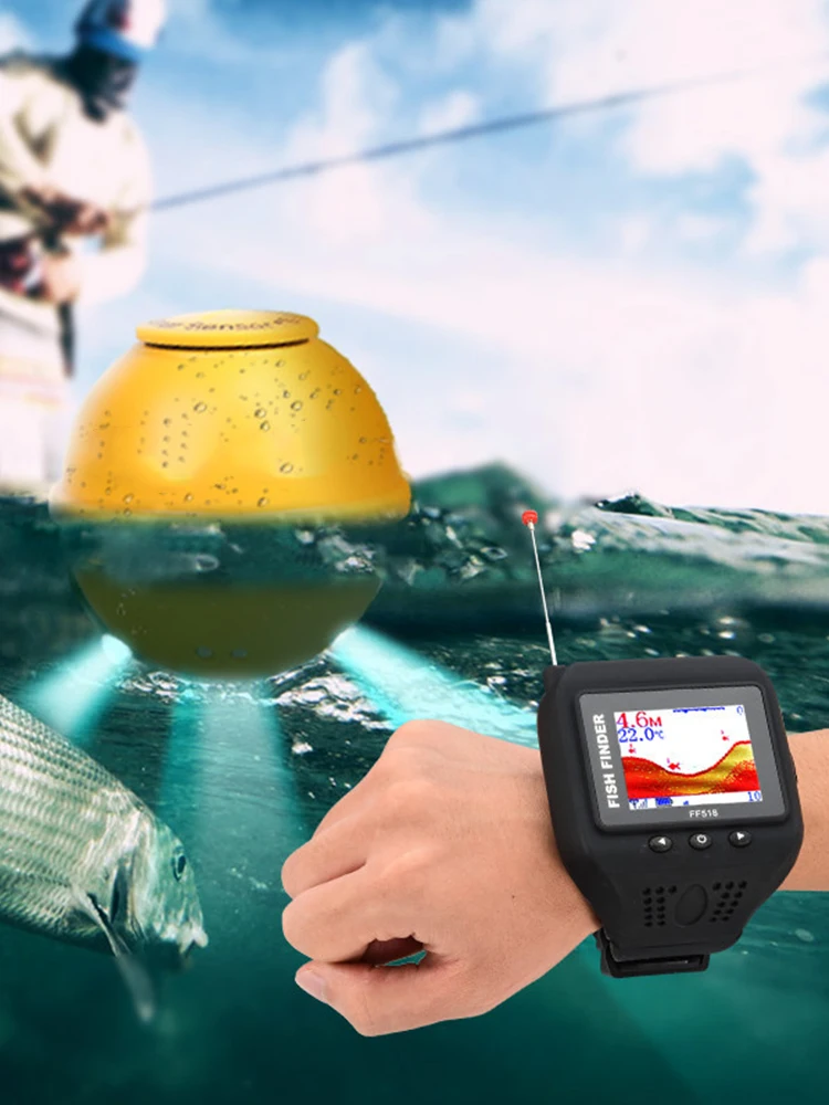 NEW Lucky Watch Type Sonar Fish Finder Underwater Camera Version Wireless Clock Colored Display De Pesca | Спорт и развлечения