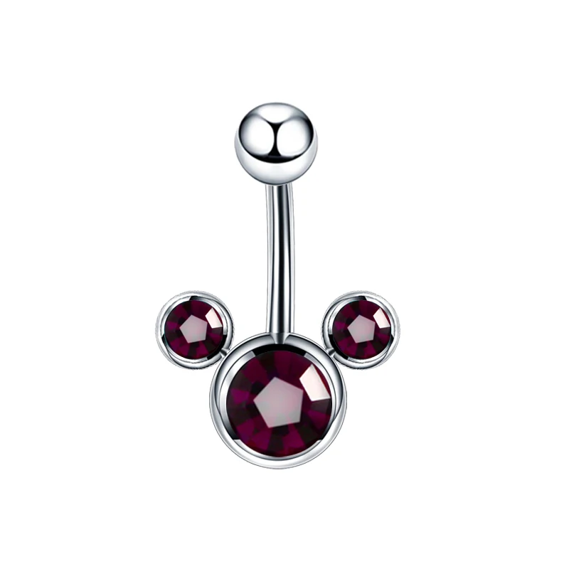 Piercing Jewelry 1PC Surgical Steel Single Crystal Rhinestone Belly Button Rings