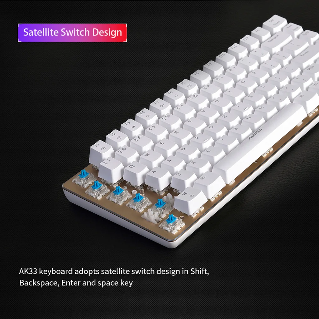 AJAZZ RGB Mechanical Keyboard Mini 82 Keys Layout Blue Black Switches Wired
