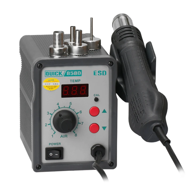 

digital display thermostat hot air gun mobile phone maintenance tool soft rotating hot air gun QUICK 858D 110V/220V