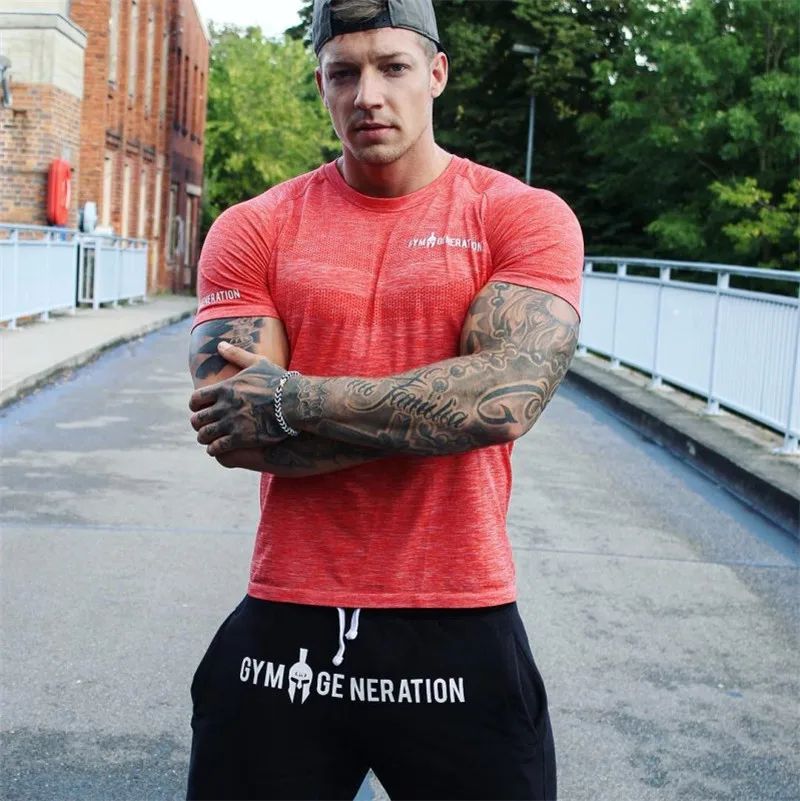 2021 New Quick Dry Running T-shirt Fitness Tight Short Sleeve T-Shirts men Compression Sport Shirt Men Gym T 3XL | Спорт и