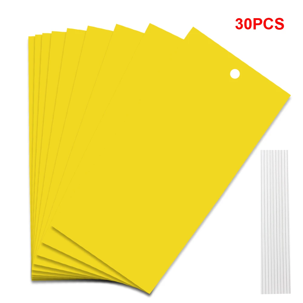 Insect catching sticker 30/50 pcs yellow double-sided flying insects glue sticky board trap for greenhouse home garden