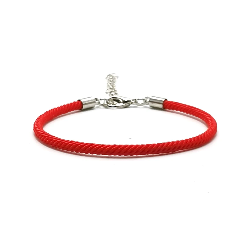 Pulsera ajustable de cuerda negra y roja para hombre y mujer, brazalete de cabeza hecho a mano, regalo joyería de amistad