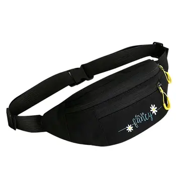 

Women Fashion Trend Solid Color Cute Pattern Canvas Chest Bag Fanny Pack Travel Waist Festival Money Belt Pocket /E