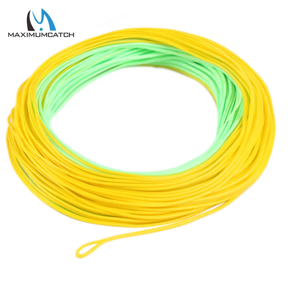 Smooth Casting Fly Fishing Line Weight Forward Floating 90FT 4WT Yellow&Green 