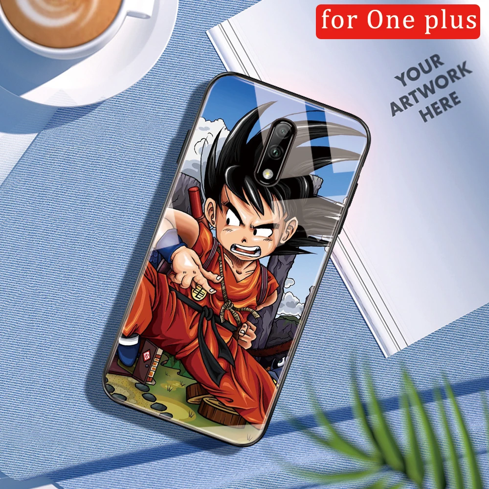 Для One Plus 6t чехол Драконий жемчуг Гоку искусственное закаленное стекло жесткая