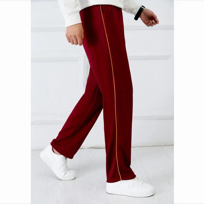 Unisex Track Pants Casual Sweatpants Striped Straight Pants Joggers Wine red Simple Work sport jogging trousers wide leg pants fleece sweatpants fashion pants fashionable wide leg pants