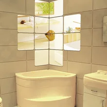 Украшение самоклеящееся круговое украшение из бисера квадратное зеркало наклейка DIY Съемная комбинация креативная Наклейка на стену s