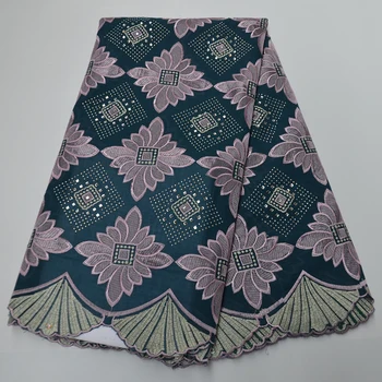 

Embroidered stones Nigerian Swiss voile laces in Switzerland 2020 high quality tulle cord organza African cotton dry lace fabric