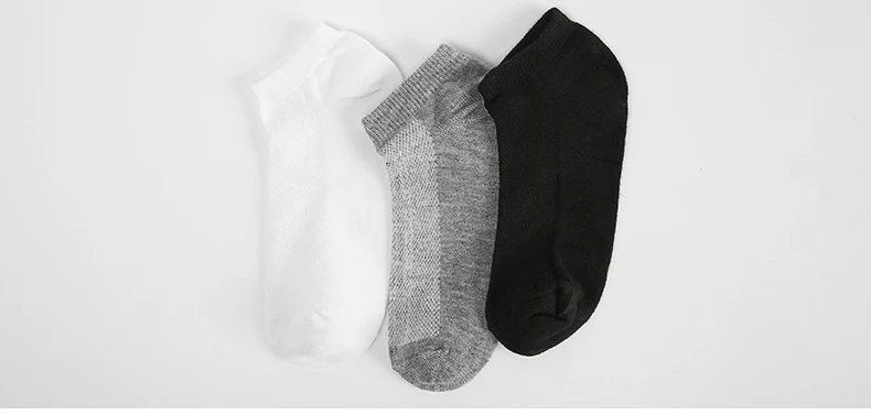 20 шт. = 10 пар мужских носков, дышащие тонкие носки по щиколотку, хлопковые носки, короткие мужские белые и черные носки-башмачки, европейские размеры 38-42, партия с сумкой