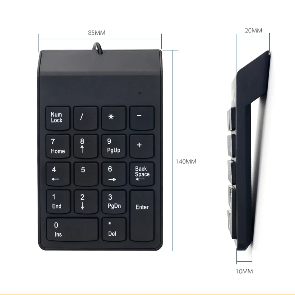 Миниатюрная цифровая клавиатура с цифрами и 18 клавишами проводная USB тонкая Для