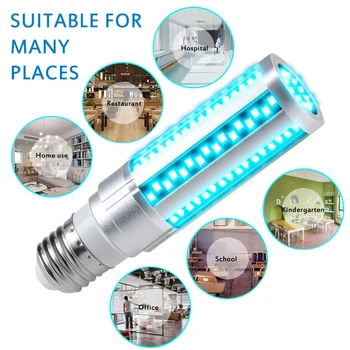 

UVC LED Bulb E27 UV Lamp 15W 20W Ultraviolet Disinfection Light Household LED Corn Bulb Germicidal Sterilizer Lamp
