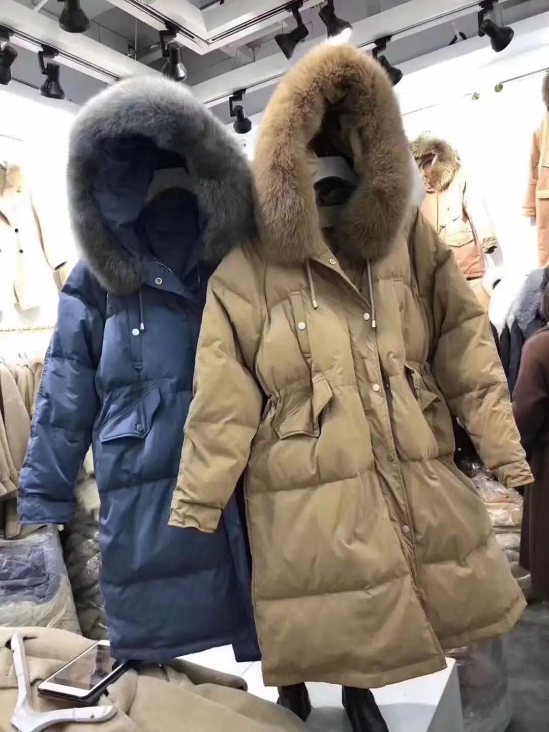 Зимний стиль Dongdaemun корейский стиль пуховик женский средней длины приталенный утягивающий пуховик пальто