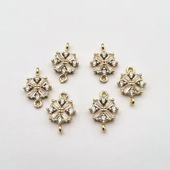 

New arrival! 16x11mm 50pcs Cubic Zirconia Flower Connector for Earring DIY Making, Jewelry Accessories Findings & Component