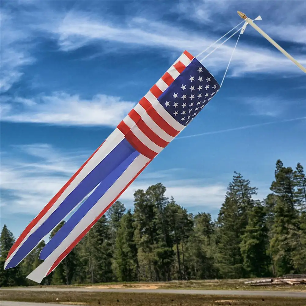 Парка Windsock, американский флаг Windsock вышитые с красочным принтом звезды полосы Windsock Американский нейлон украшения
