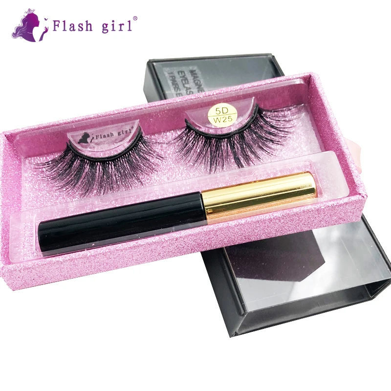 

Flash Girl 5D-W series W 25 beautiful mink magnetic eyelashes and eyeliner suit