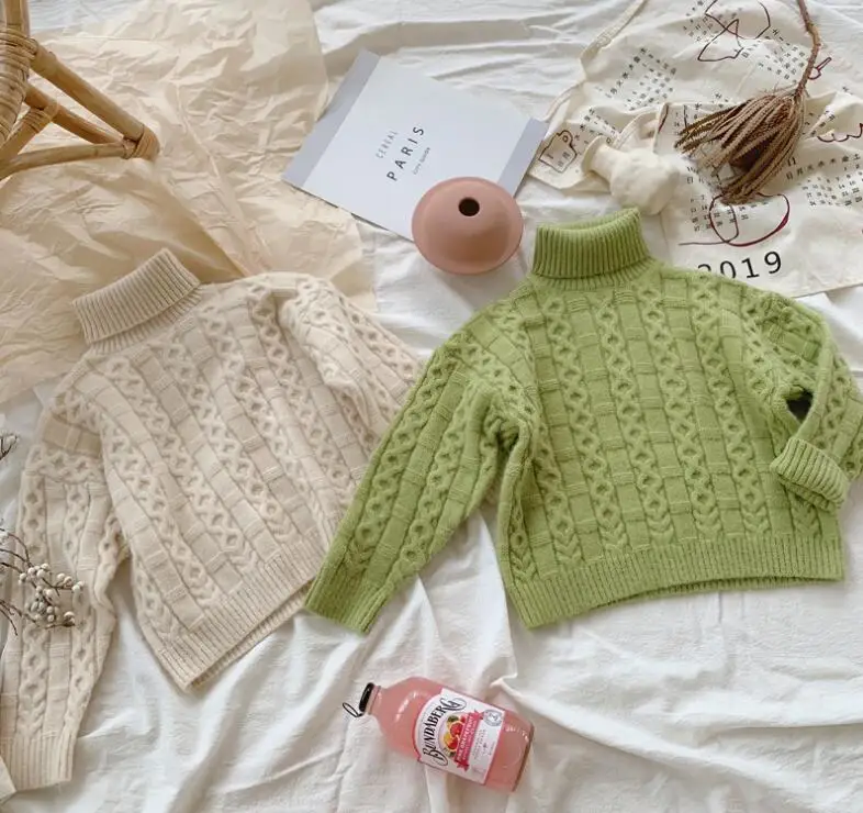 

2019 new wholesale girls boys knitted sweater winter fashion kid pullover sweater 2-7 years HX790