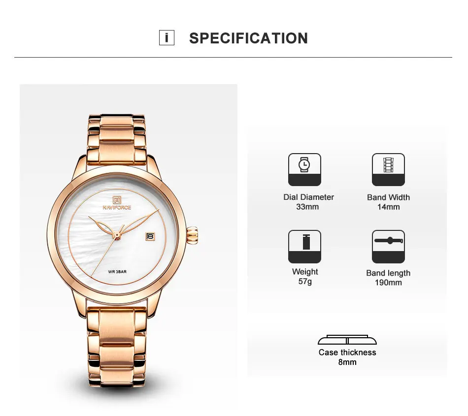 Роскошный бренд NAVIFORCE, часы из розового золота для женщин, кварцевые наручные часы, модные женские часы-браслет, Relogio Feminino