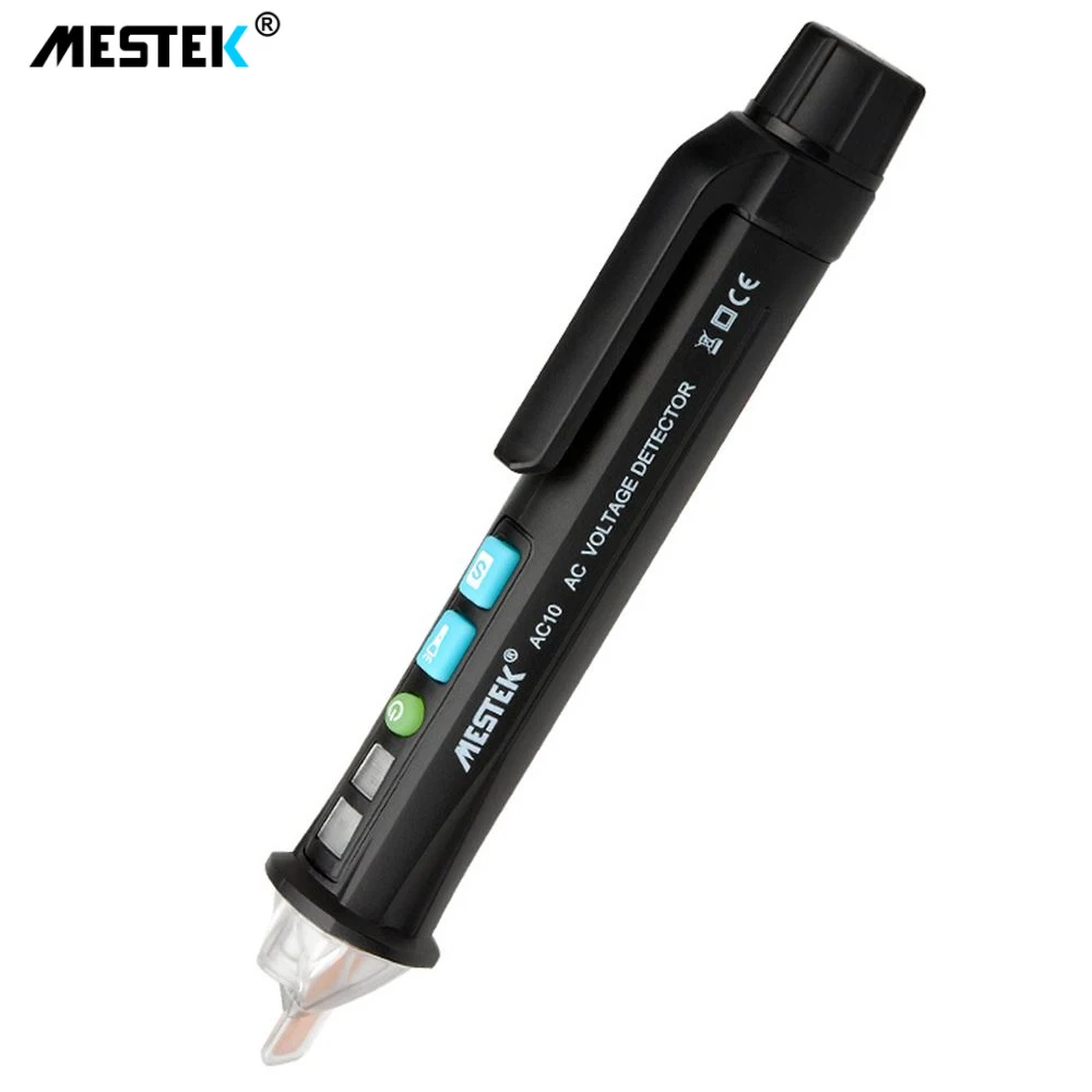 

MESTEK Non-Contact AC Voltage Detector Tester Meter 12V-1000v Pen Style Electric Indicator LED Outlet Voltage Dectetor Sensor