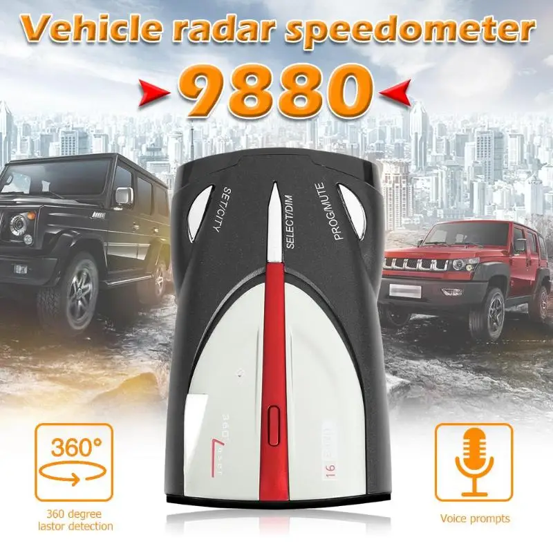 9880 автомобиля Антирадары Cobra Full 16-Band на русском и английском Лазерная Анти Антирадары для авто грузовой автомобиль Скорость голосовое оповещание