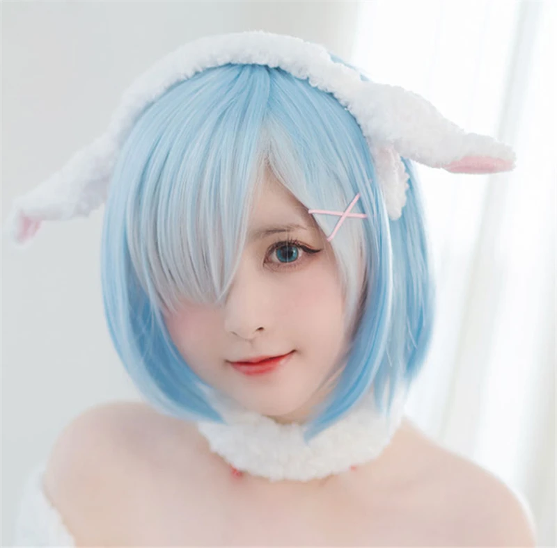 1 шт. Re: Zero Hajimeru Isekai Seikatsu Rem короткий парик косплей костюм декоративный Опора аниме термостойкие синтетические волосы для девочек