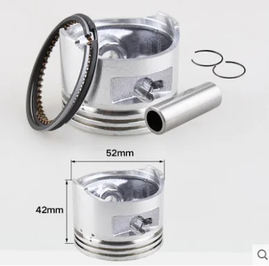 

Комплект поршневых колец 52 мм с зажимами для Honda GX100 152F, запасные части для бензинового двигателя