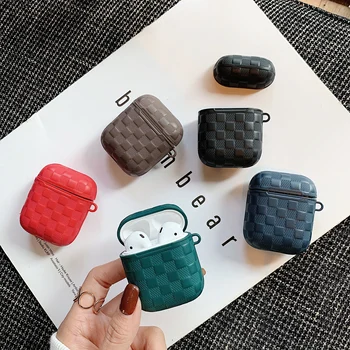 

Weave Texture TPU Case For Airpods Fashion Dark Green Color Slim Soft Earphone Protective Acessories For Airpods 2 Cover Case