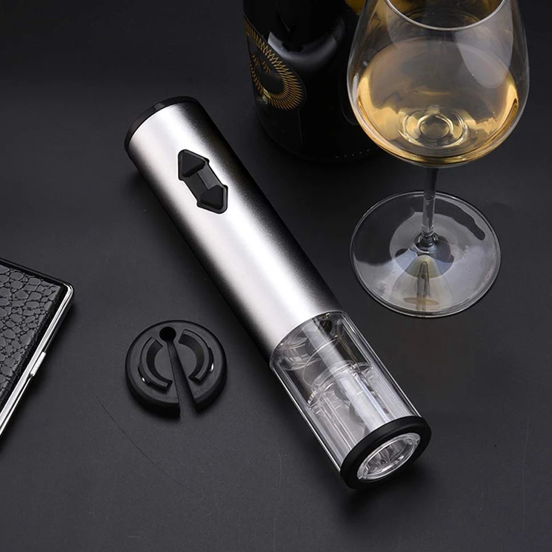 Electric Wine Opener, Battery Operated Electric Wine Bottle Opener Automatic Aluminium Cordless Corkscrew with Foil Cutter for H