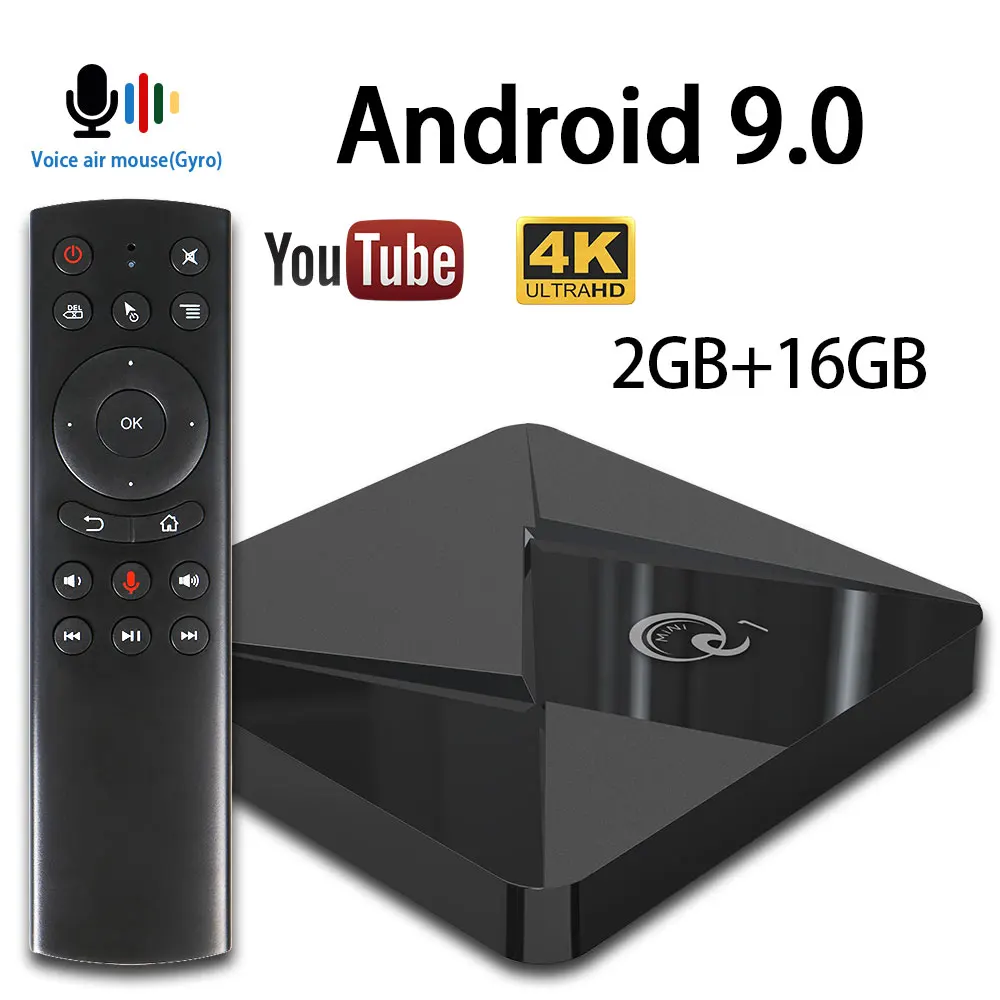 Android 9,0 ТВ приставка 2 Гб ОЗУ 16 Гб ПЗУ двойной Wifi 2G16G телеприставка BT4.0 Netflix Youtube медиаплеер