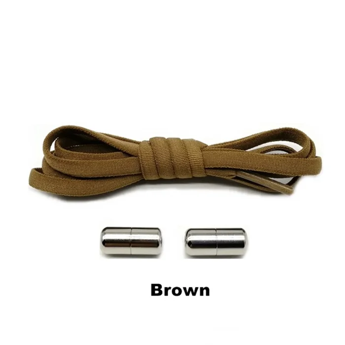 B-Brown 1 пара шнурки без завязок эластичные запирающиеся круглые шнурки быстрые ленивые шнурки 22 цвета - Цвет: B-Brown