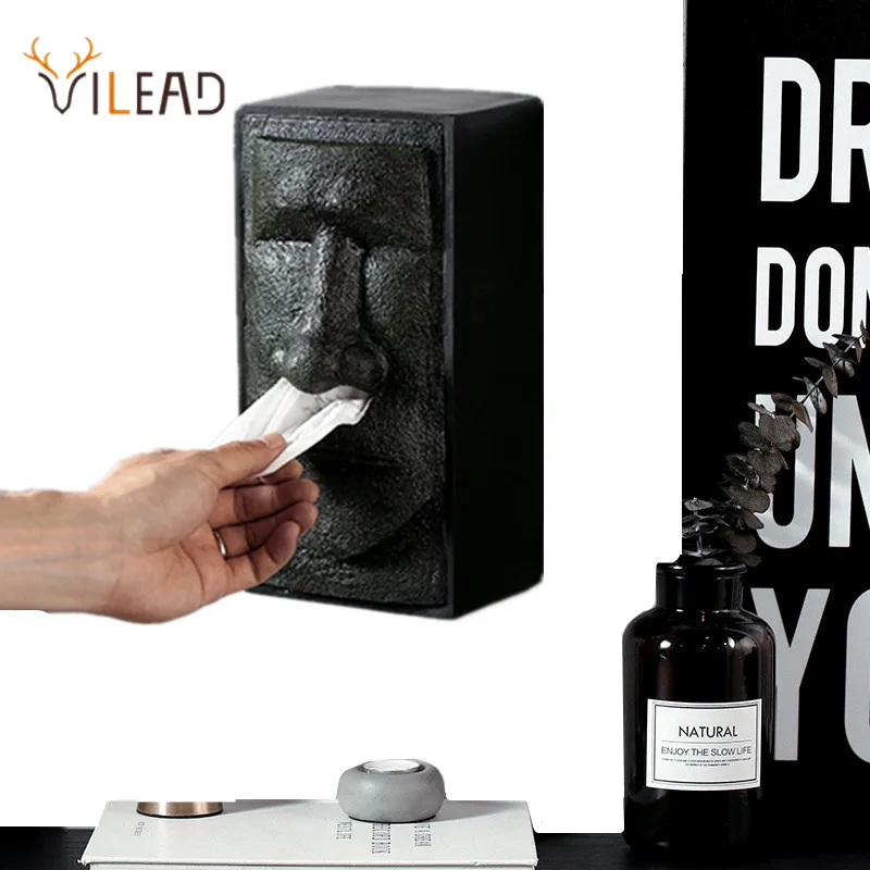 Вилаад Смола Пасхальная моаи коробка для салфеток украшения стен фигурки