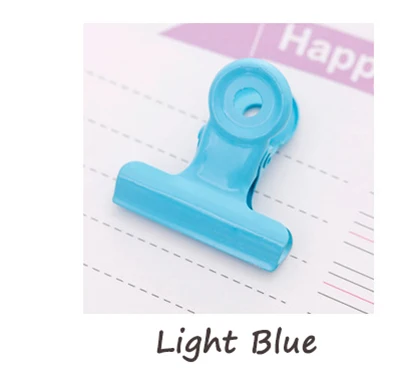 Light Blue EZONE 2 шт., металлический зажим конфетного цвета, канцелярские принадлежности, подставка для книг, металлические зажимы, школьные офисные практичный конверт - Цвет: Light Blue