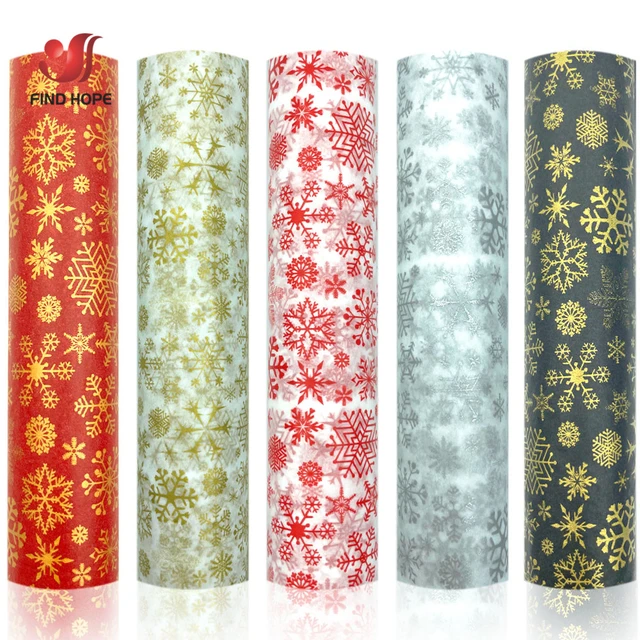 Christmas Gift Wrapping Paper Flowers Bouquet Gift Box Packaging Dark Green  Snowflake Gift Paper 10 Sheets - AliExpress