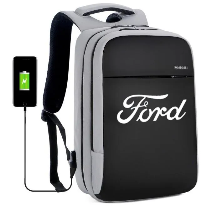 Рюкзак с логотипом Ford, Противоугонный, для средней школы, Студенческая сумка, usb зарядка, бизнес сумка для компьютера, водонепроницаемый рюкзак для путешествий