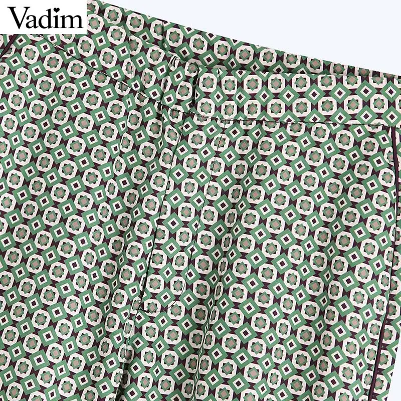 Vadim, женские модные широкие штаны с принтом, эластичная резинка на талии, карманы, пижама, стильные женские удобные повседневные брюки, KB181