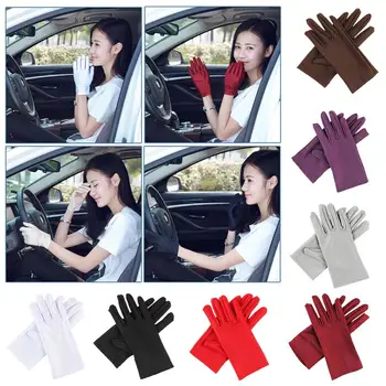 

1Pair Unisex High Elastic Spandex Jewellery Show Gloves Etiquette Sunscreen Cotton Thin Work Gloves Full Finger Riding Gloves