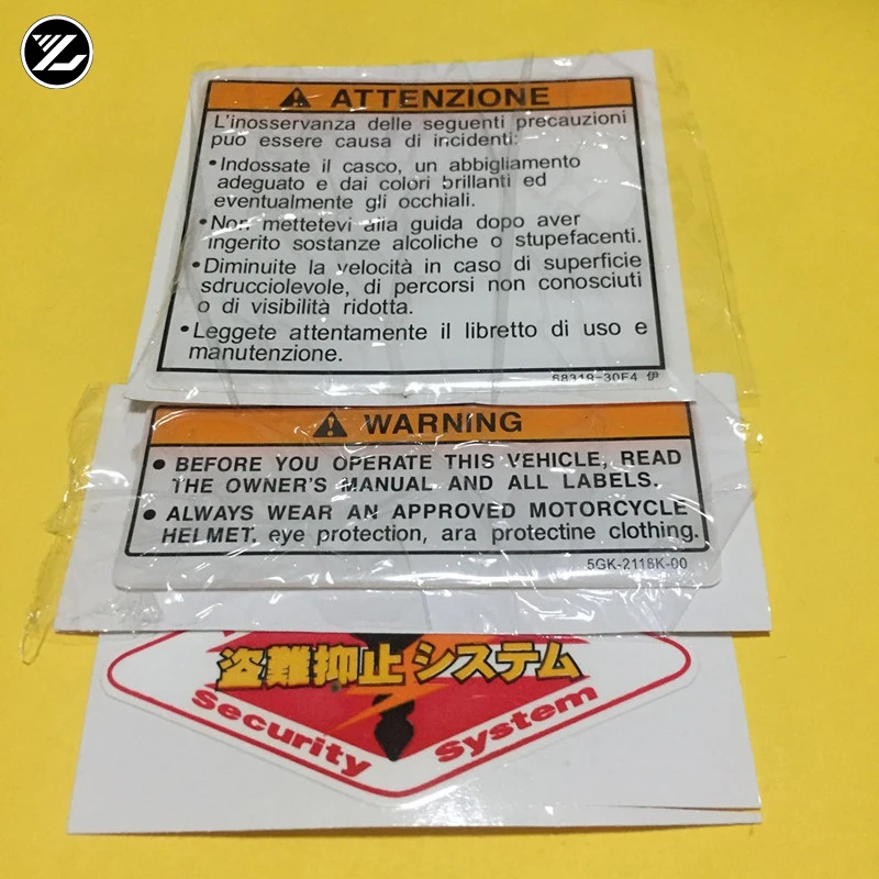 Motorcycle warning stickers key chip stickers tank stickers for honda