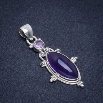 

Natural Amethyst Handmade Unique 925 Sterling Silver Pendant 1.75" B3324