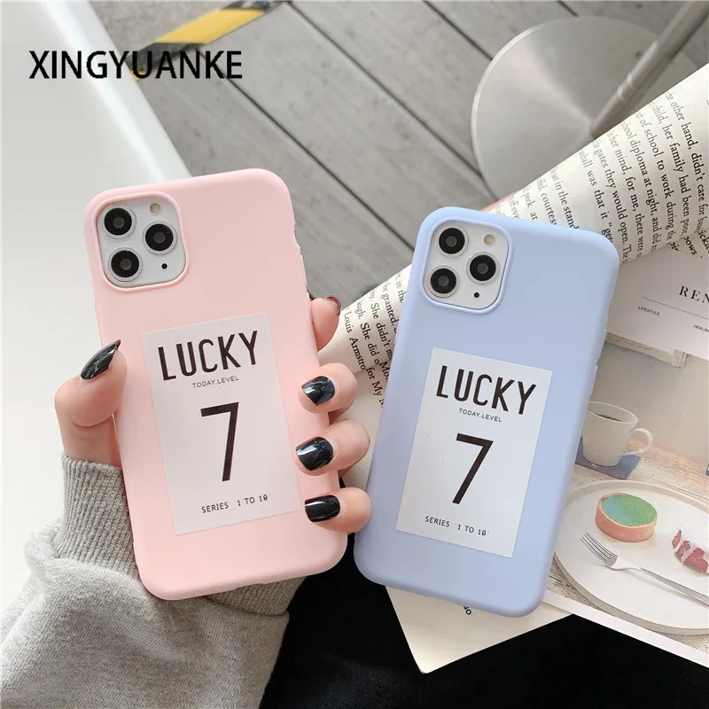 Простой Lucky Letter 7 Чехол для мобильного телефона Huawei Honor 8A 8X 8S 10i 20i 8 9 10 20 Lite 7A 30 Pro Plus 9X