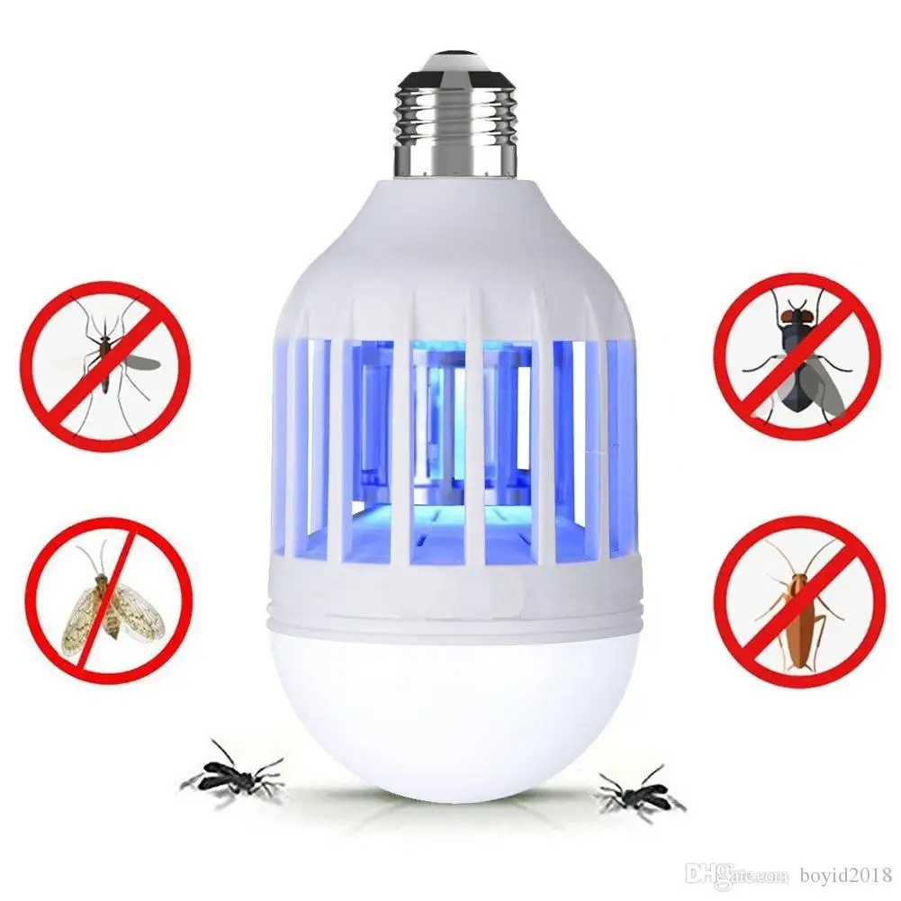 E27 15W LED Light Electronic Zapper Insect Killer Bulb Mosquito Fly Killer Lamp 