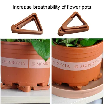 

12pcs Non Slip Supports Display Invisible Risers Indoor Outdoor Flower Pot Feet Toes Bonsai Stand Garden Flower Supports