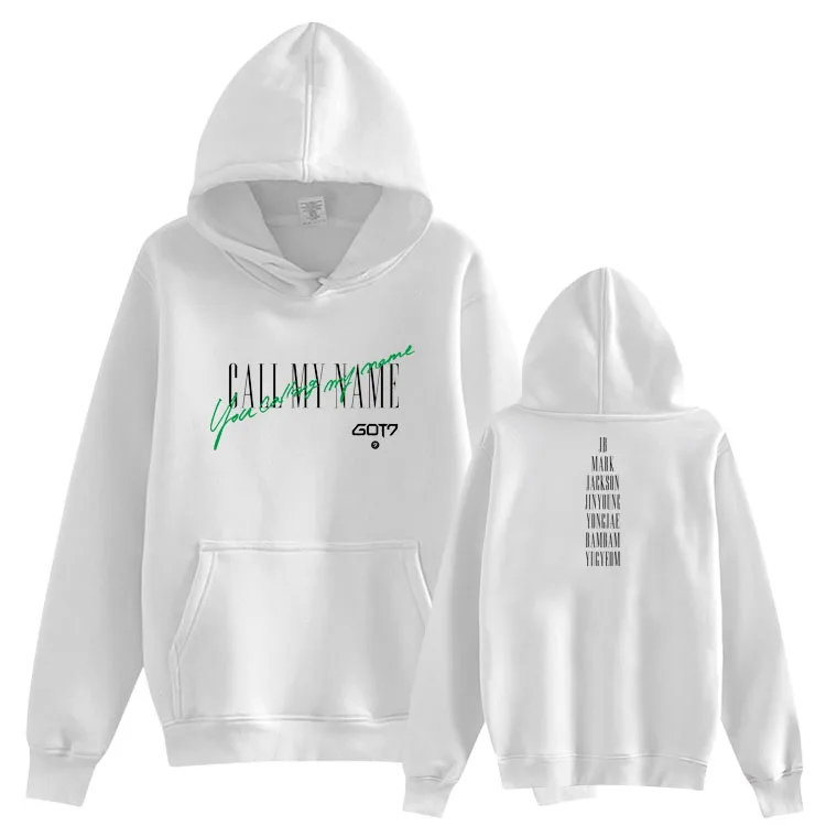 fleece Got7 альбом имя меня всех членов печати пуловер толстовки унисекс kpop флис/Тонкий Свободный свитшот - Цвет: fleece