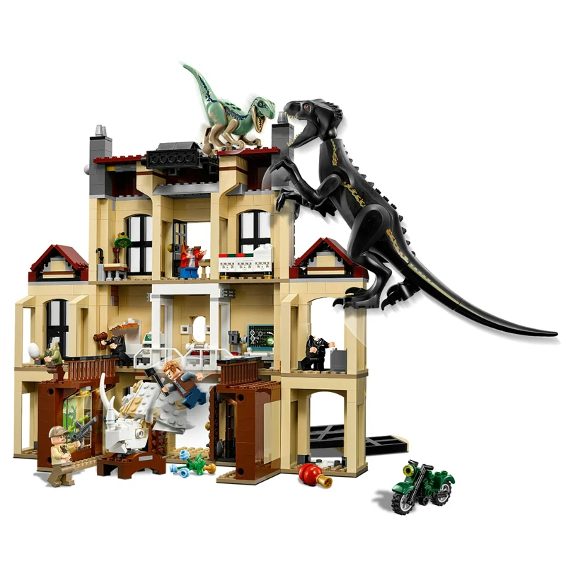 Мир Юрского периода Динозавр индораптор Rampage At Lockwood Estate строительный блок игрушки для детей совместимый 75930 10928
