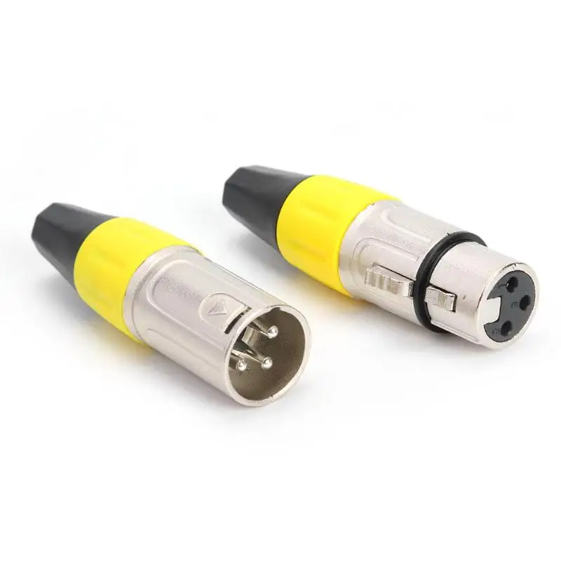Цвет: желтый 1 пара XLR 3Pin DIY аудио кабель Разъем Мужской Женский Разъем под пайку усилитель микрофон Шнур для наушников провода линии РАЗЪЕМЫ - Цвет: Цвет: желтый