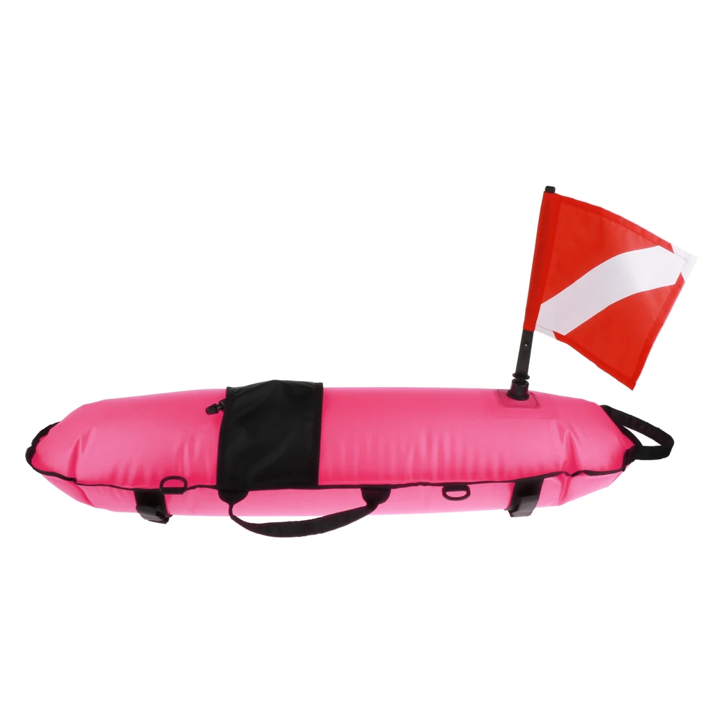 Pro Scuba Diving Inflatable Surface Marker Buoy Float with Dive Flag Snorkeling Freediving Safety Equipment