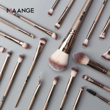

MAANGE Pro 20 pcs Makeup brushes set + Bag + Sponge Beauty Powder Foundation Eyeshadow Make up Brush With Natural Hair